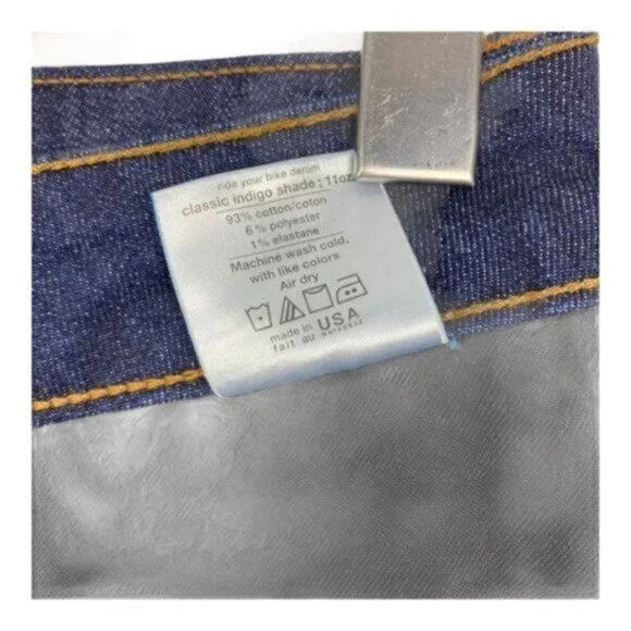 Ryb Ride Your Bike Womens Indigo Denim Jean Dark Wash Cycling Shorts US 26 - Picture 14 of 14